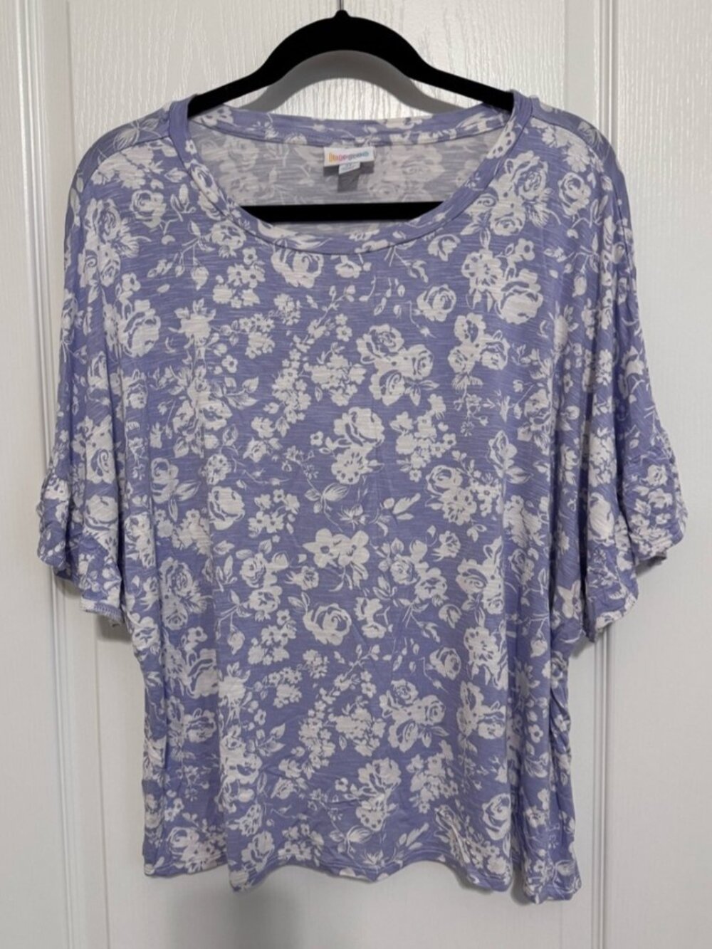 Lavender Floral Short Sleeve Top